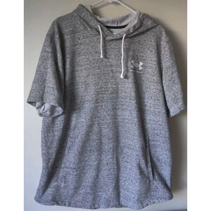 Under Armour Men's UA Rival Terry Short Sleeve Hoodie Pullover Loose Size XXL